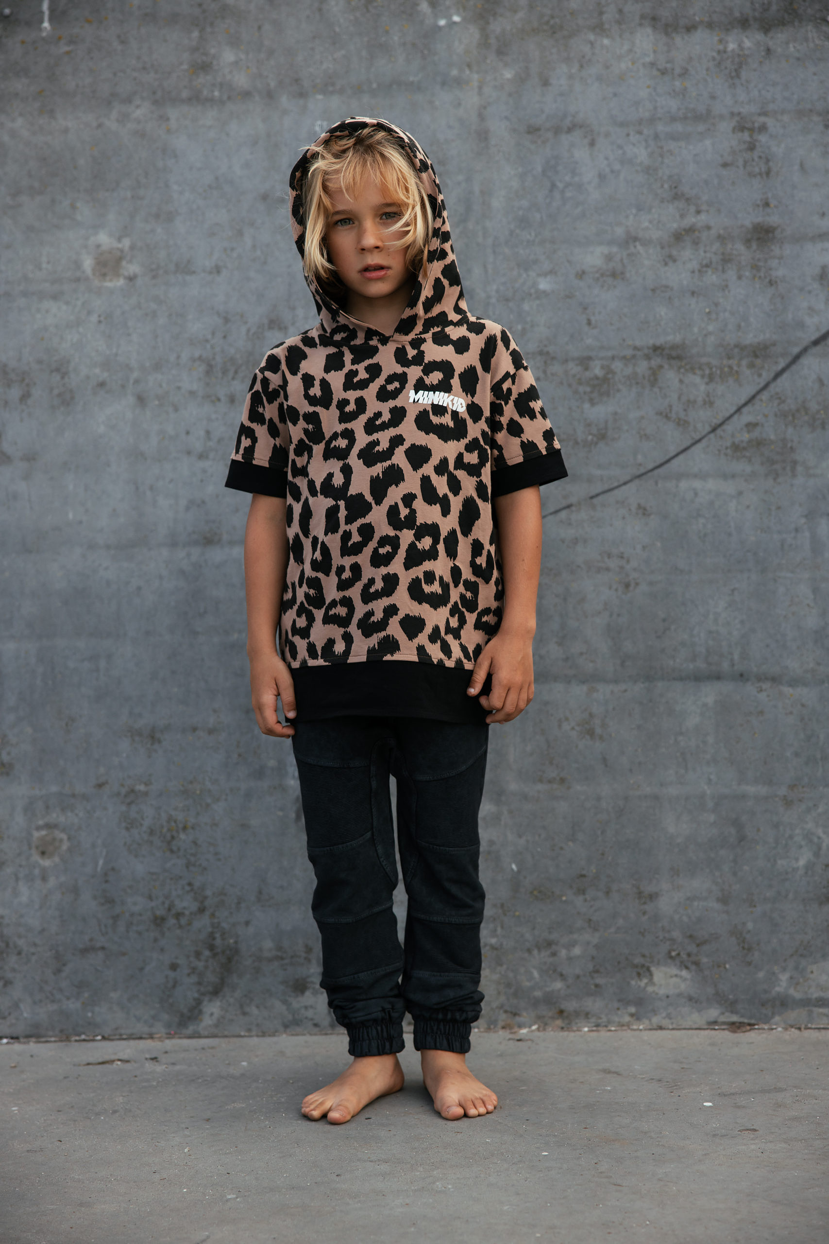 Kapuzen-T-Shirt - Leopard