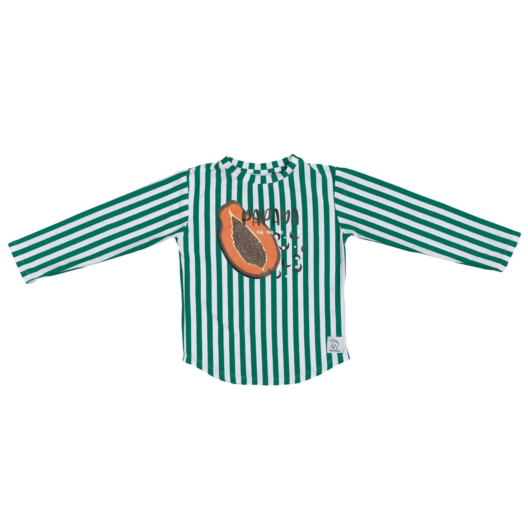 Langarmshirt Grüne Linien Papaya