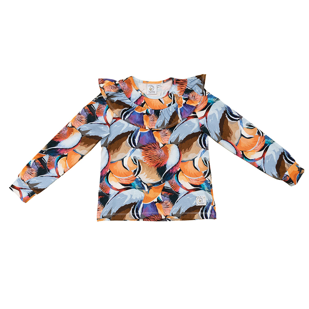Bee Langarmshirt Mandarin Feathers