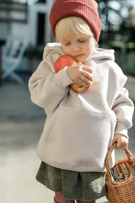 Organisch Cotton Kapuzenpullover - Helles Beige