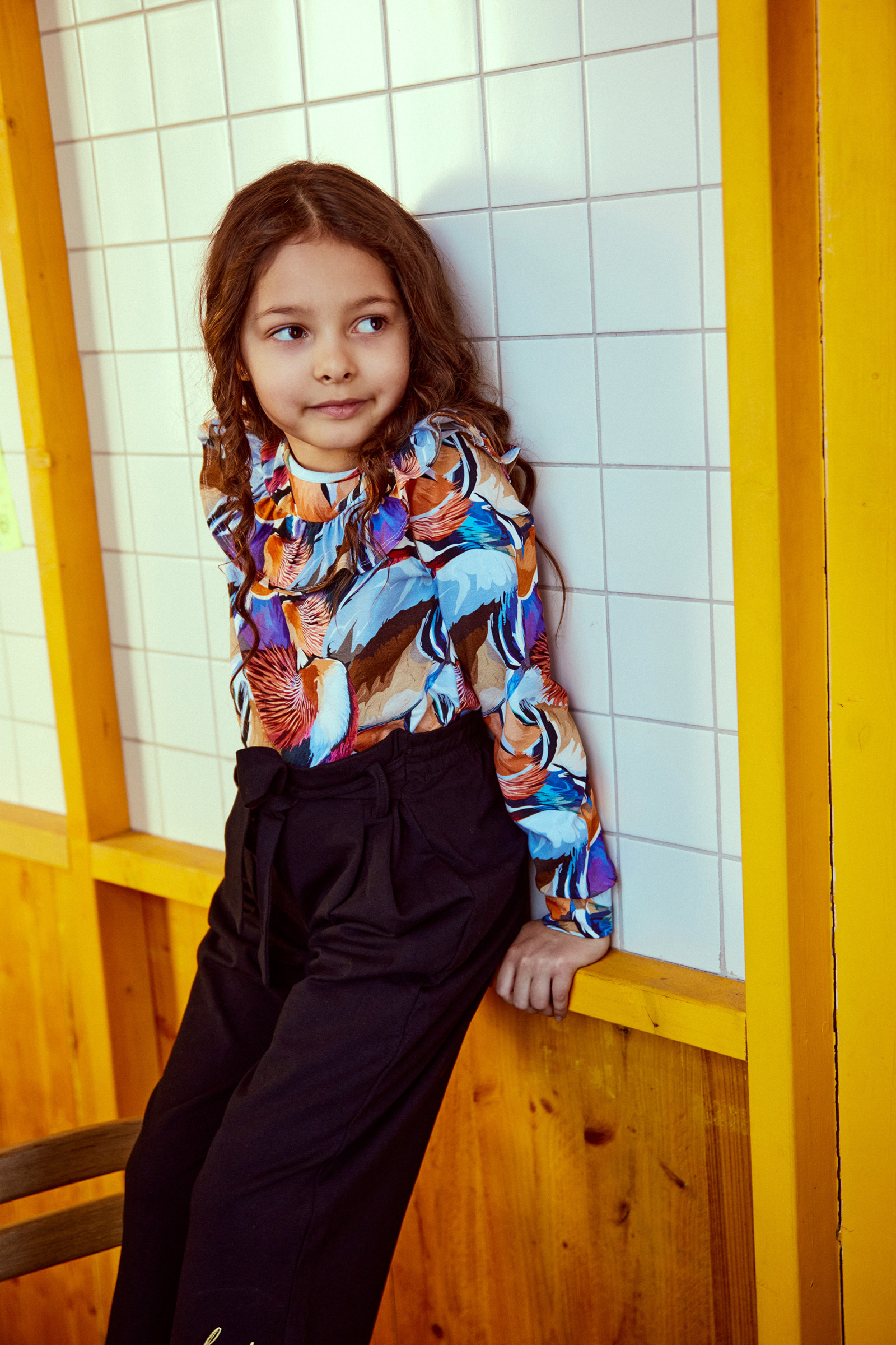 Bee Langarmshirt Mandarin Feathers