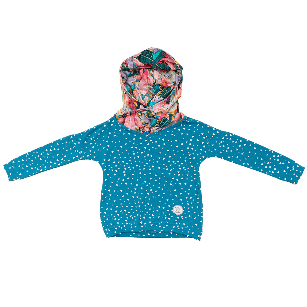 Kapuze in Übergröße Turquise Hearts