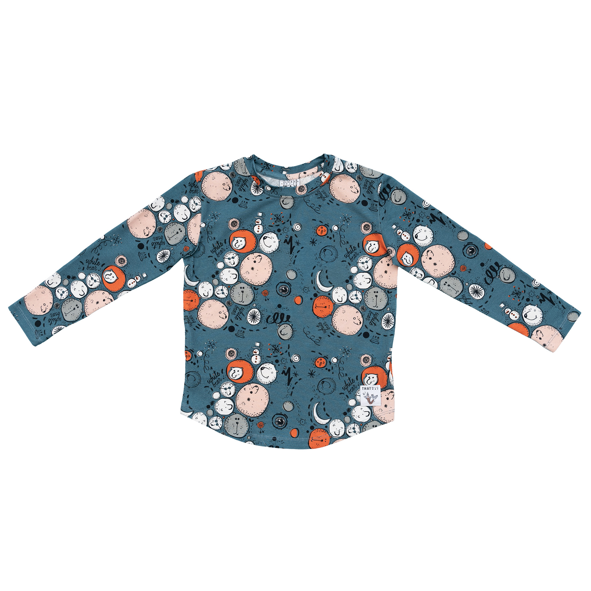 Langarmshirt Bears Blue