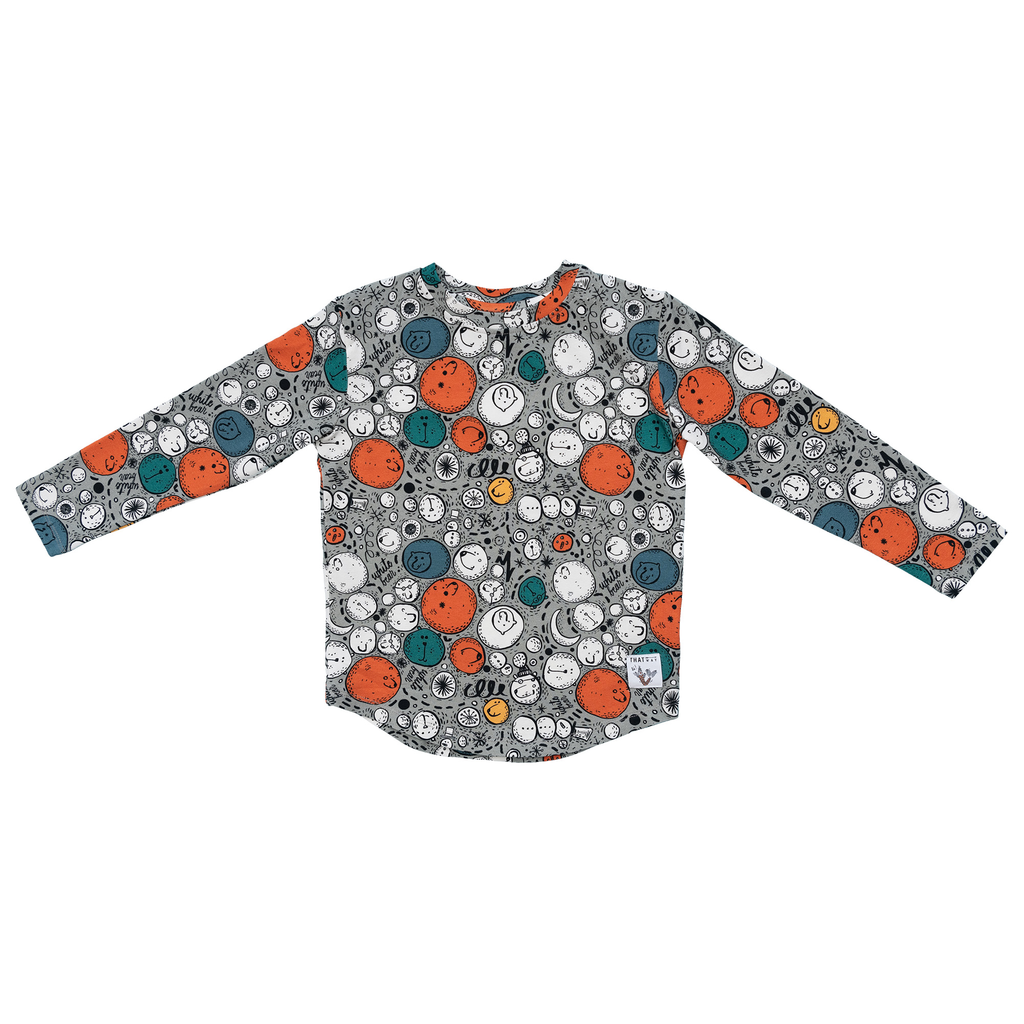 Langarmshirt Bears Grey