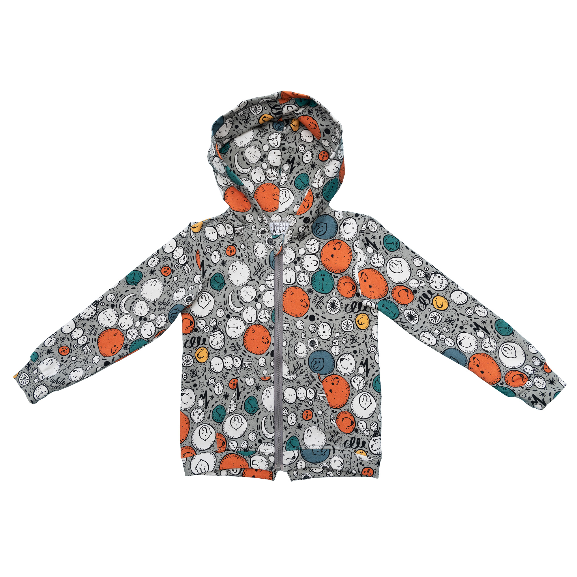 Kapuze mit Reißverschluss Bear Grey