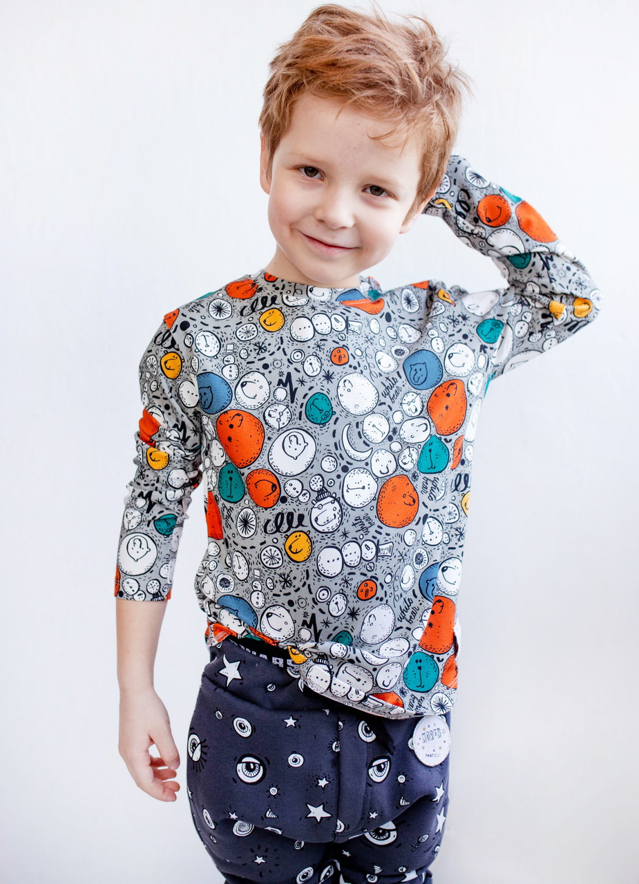 Langarmshirt Bears Grey