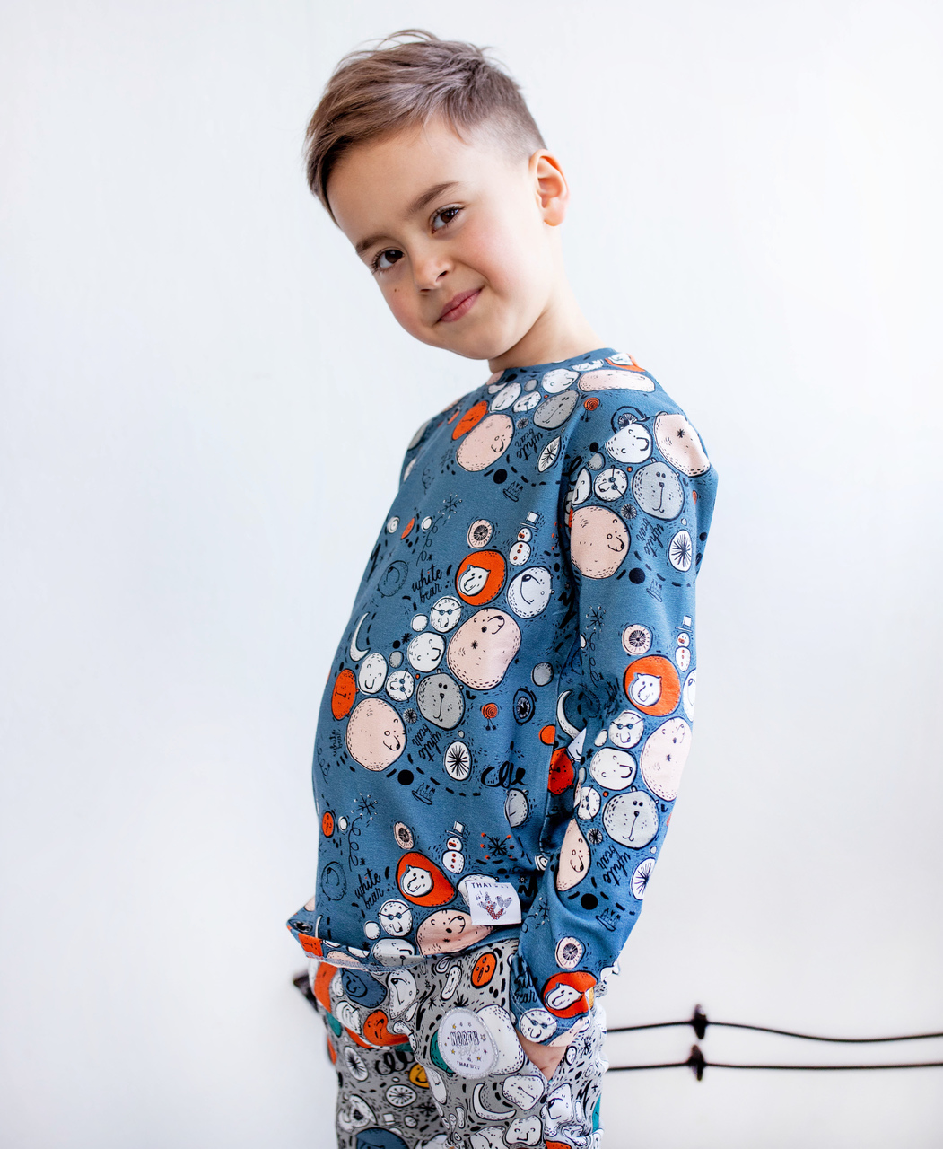Langarmshirt Bears Blue