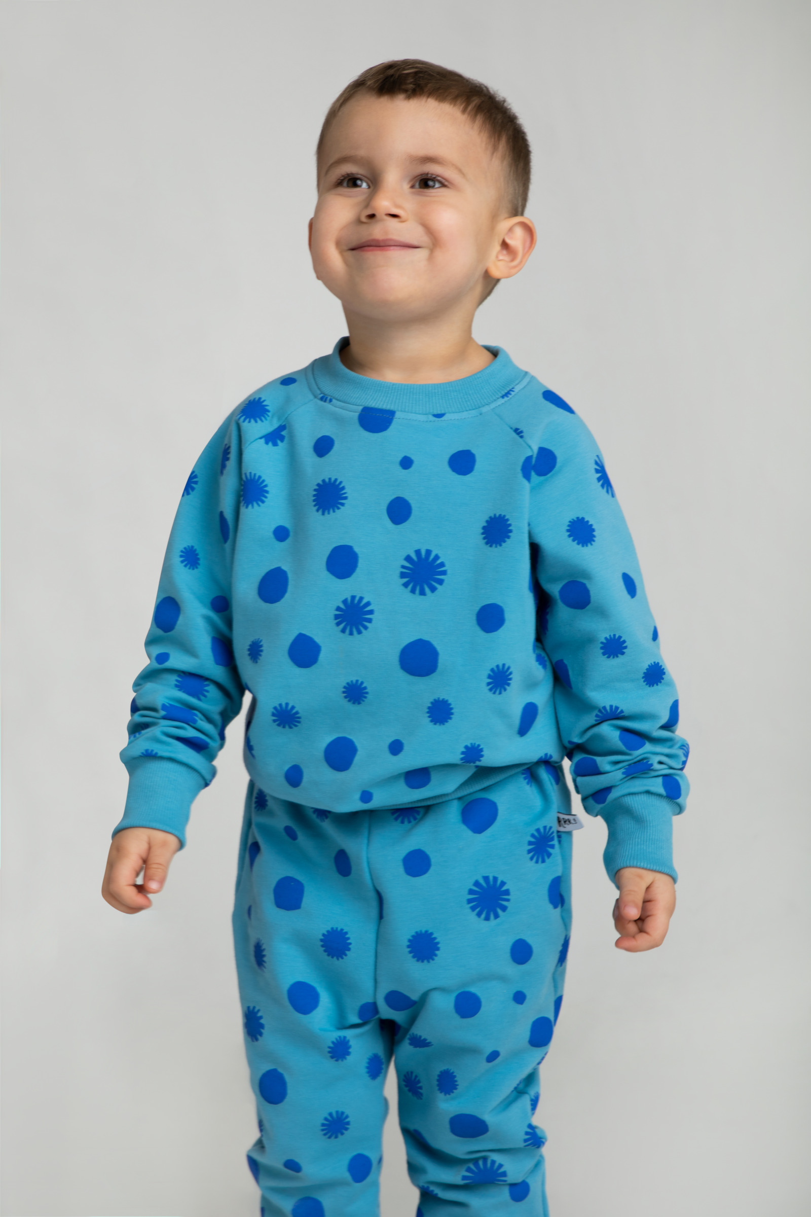 Punkte Sweatshirt Blau