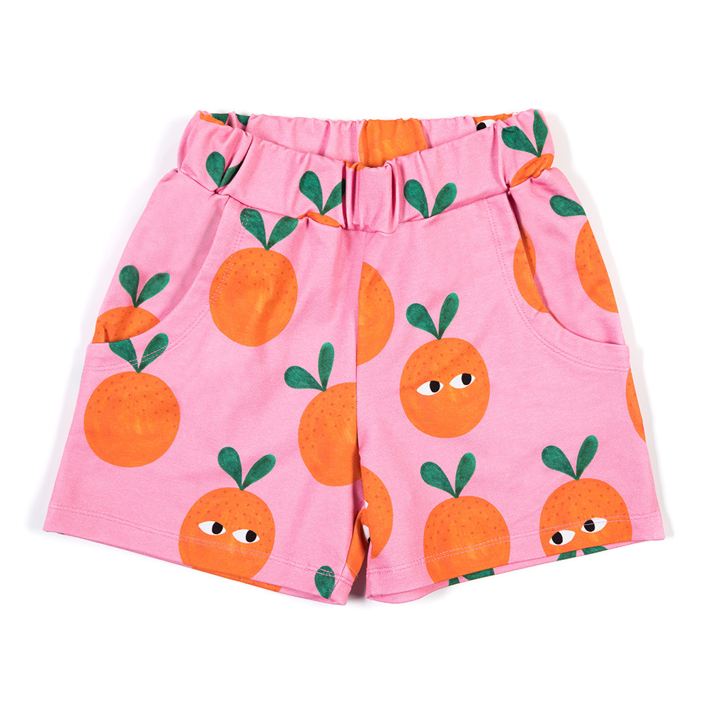 Oranges on Pink Shorts