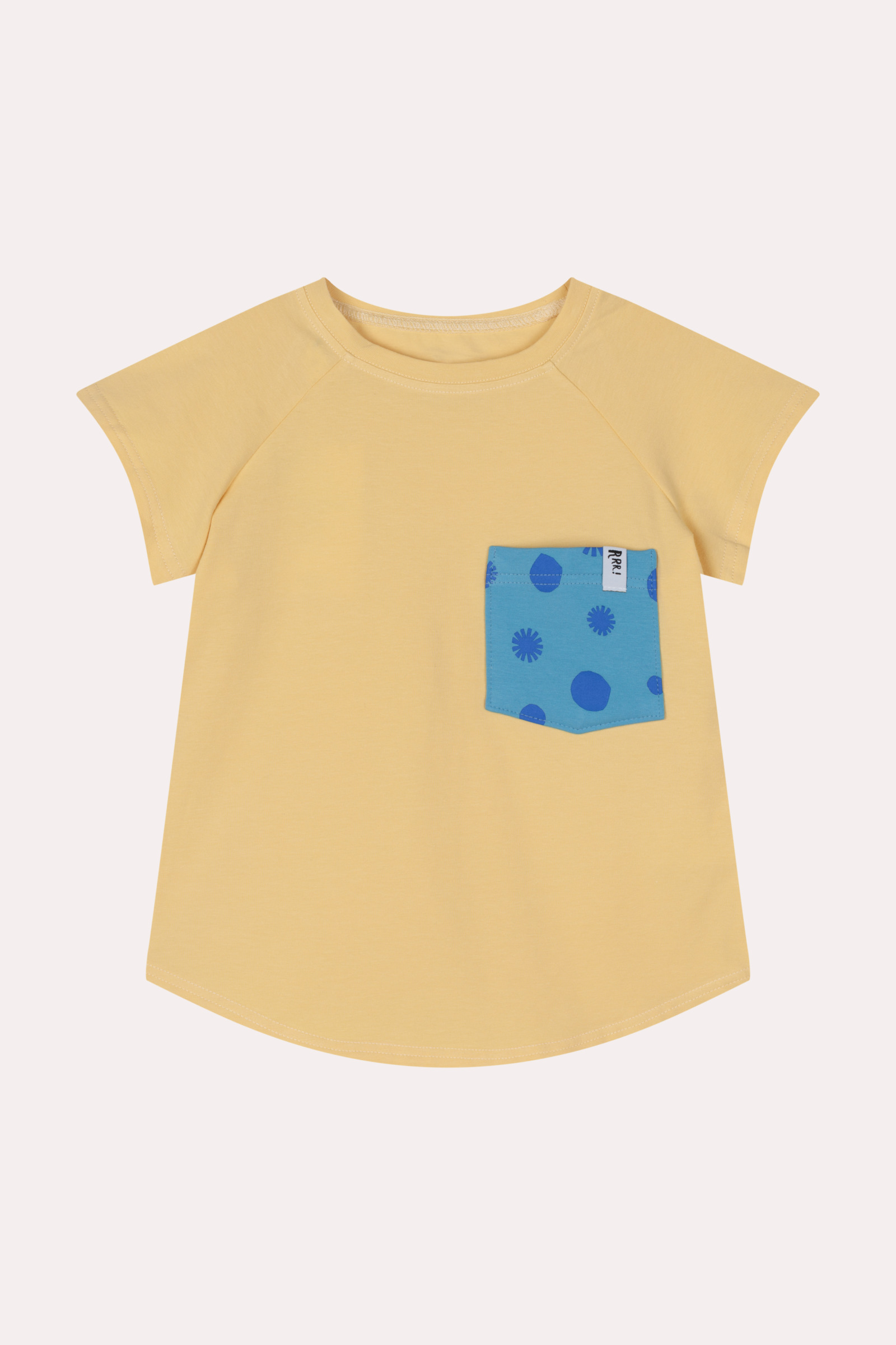 Gelb T-Shirt mit Tupfen-Tasche