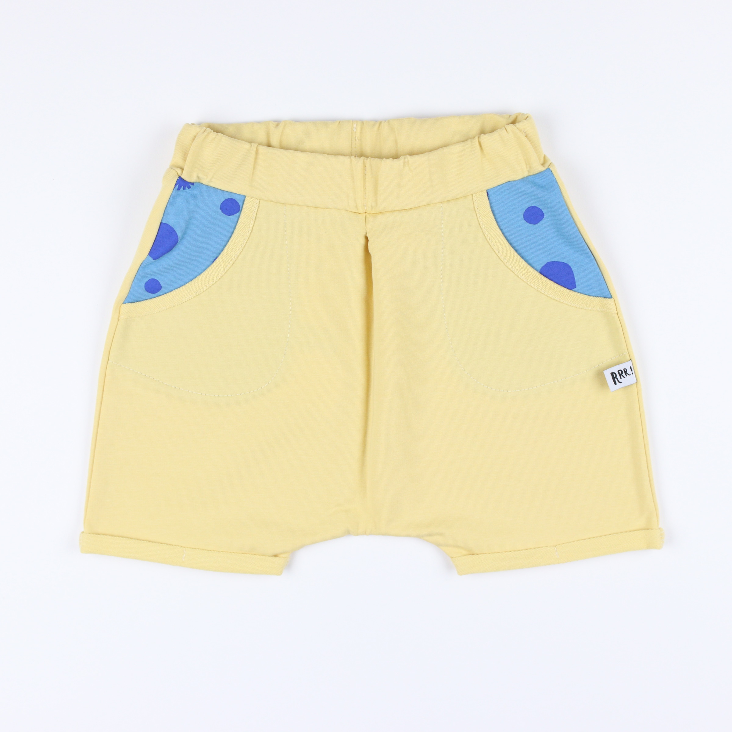 Gelb Shorts mit gepunkteter Tasche