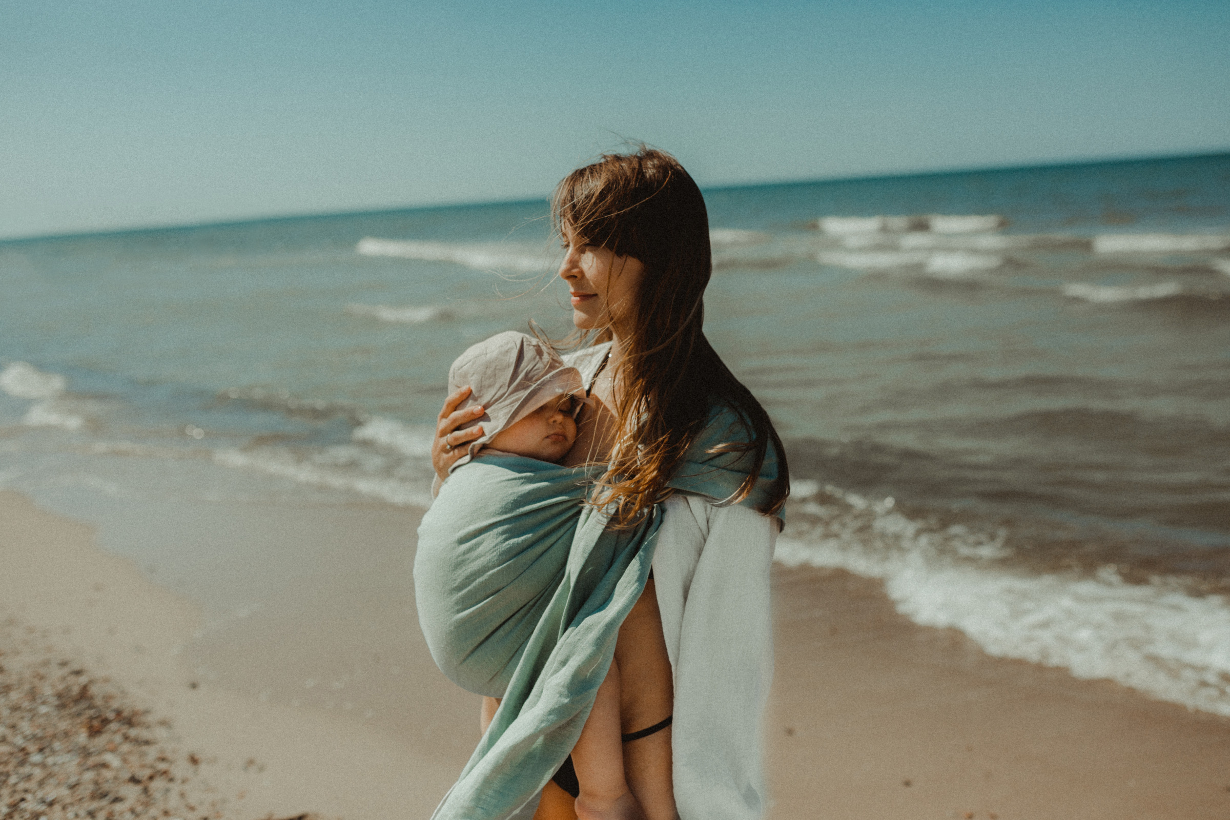 Leinen Ring-Sling - Lagoon