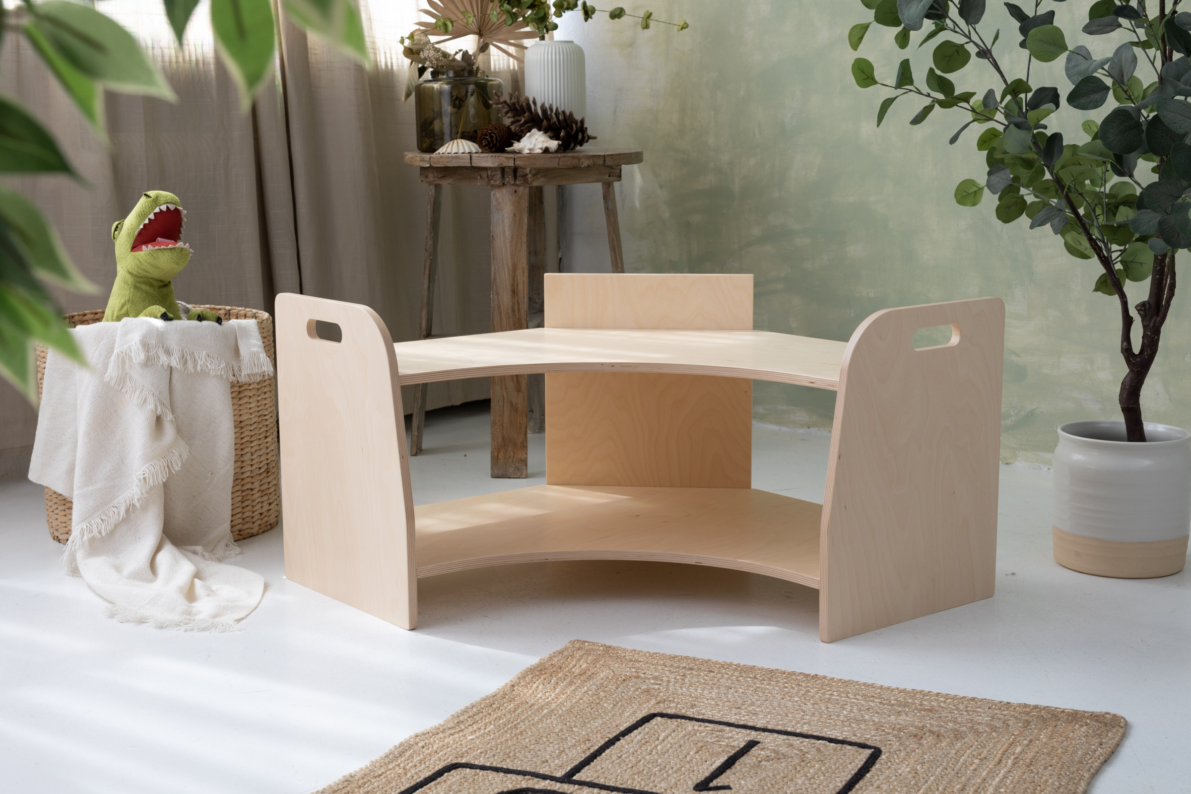 Montessori Niedriges Eckregal