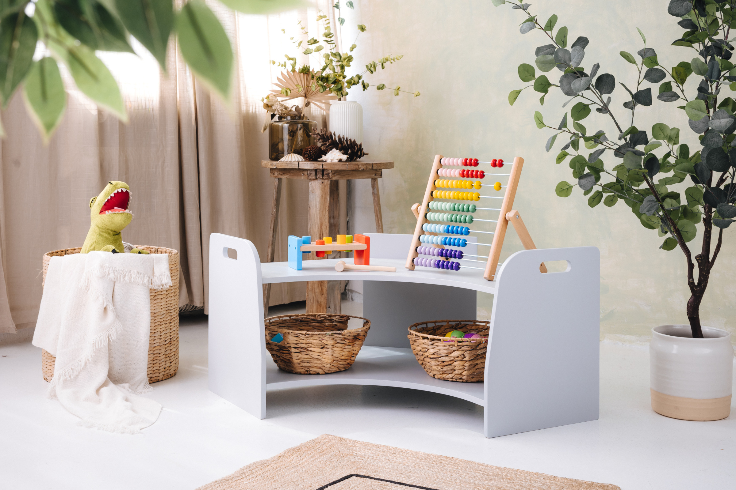 Montessori Niedriges Eckregal