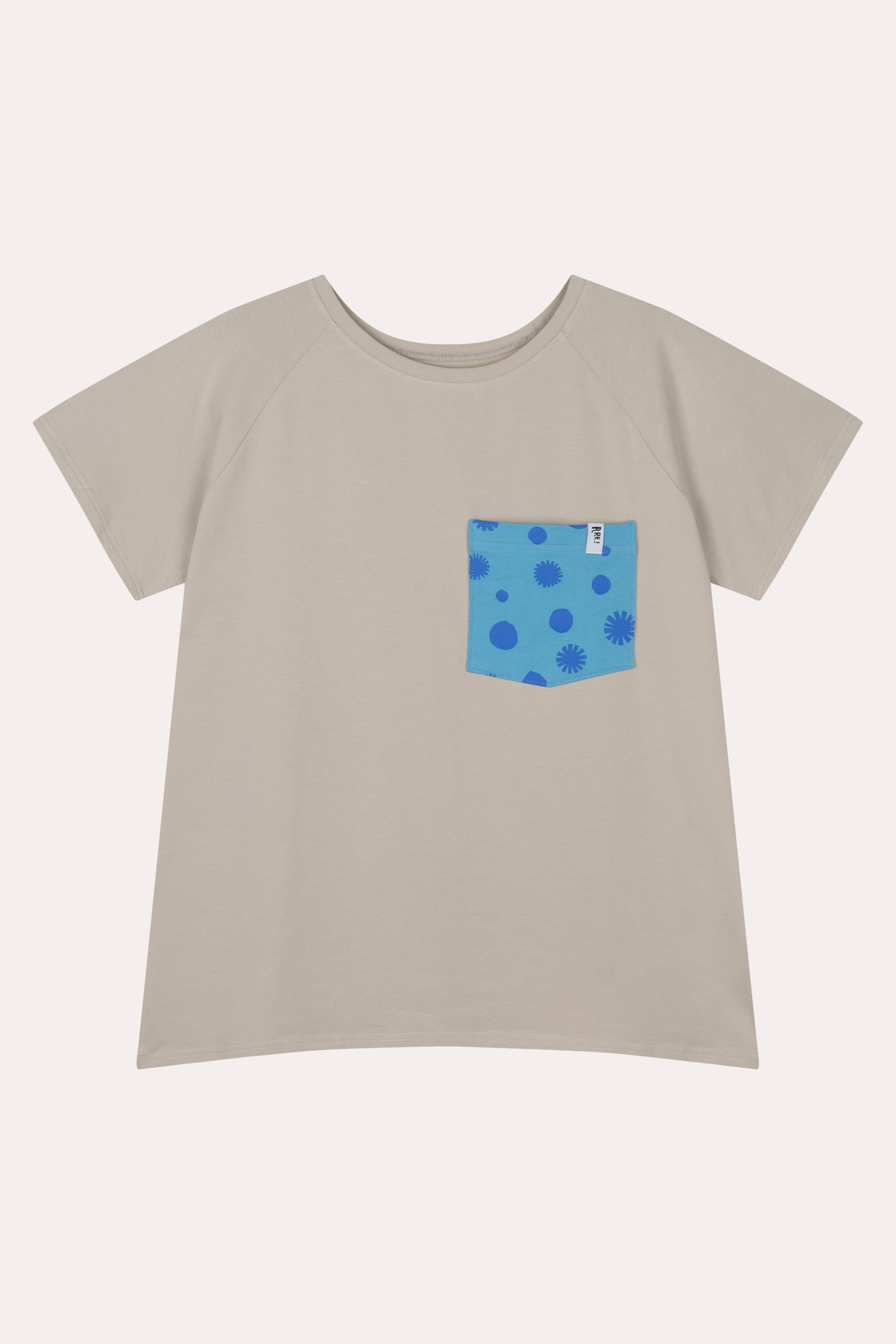 Beiges T-Shirt mit Tupfen-Tasche für Erwachsene