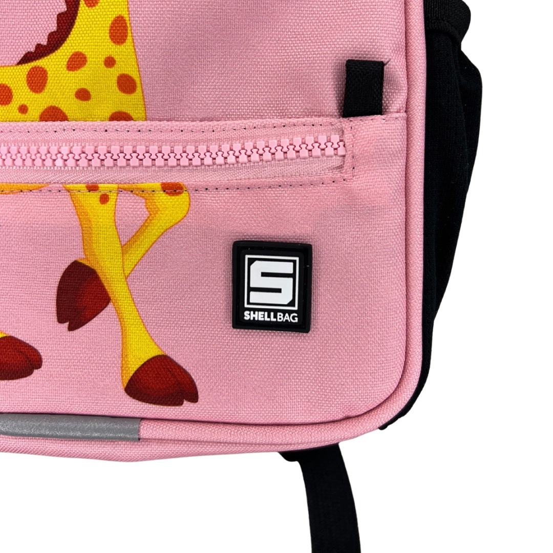 Rosafarbener Giraffen-Vorschulrucksack