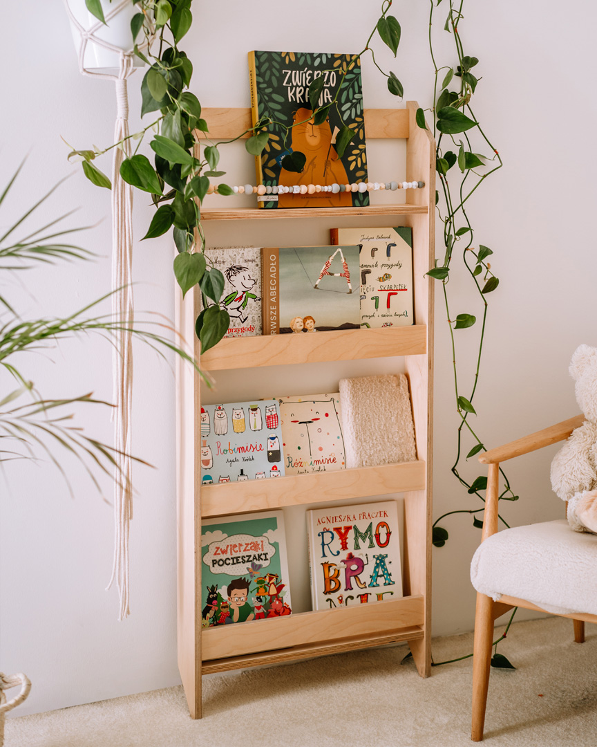 Holz-Sinnregal – Kinderbuchregal