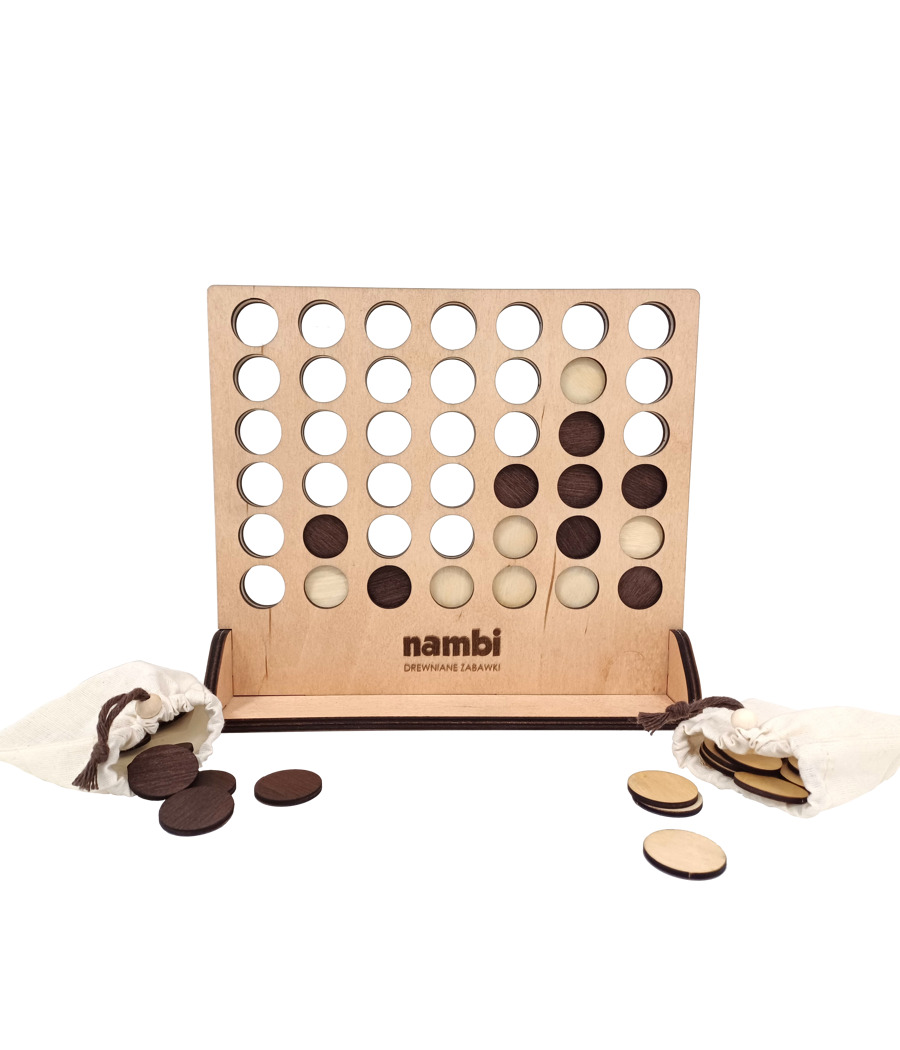 Holz-Logikspiel – 4 in einer Reihe