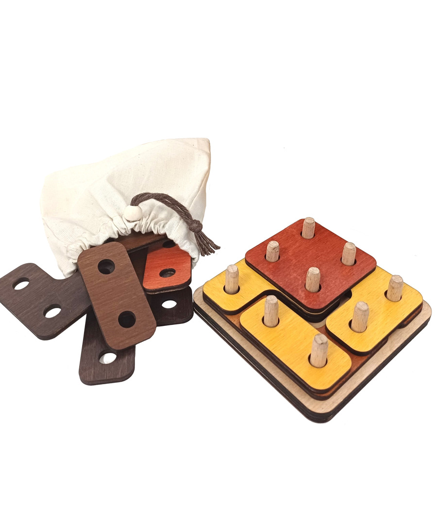 Holz-Logikspiel – Geometrischer Turm