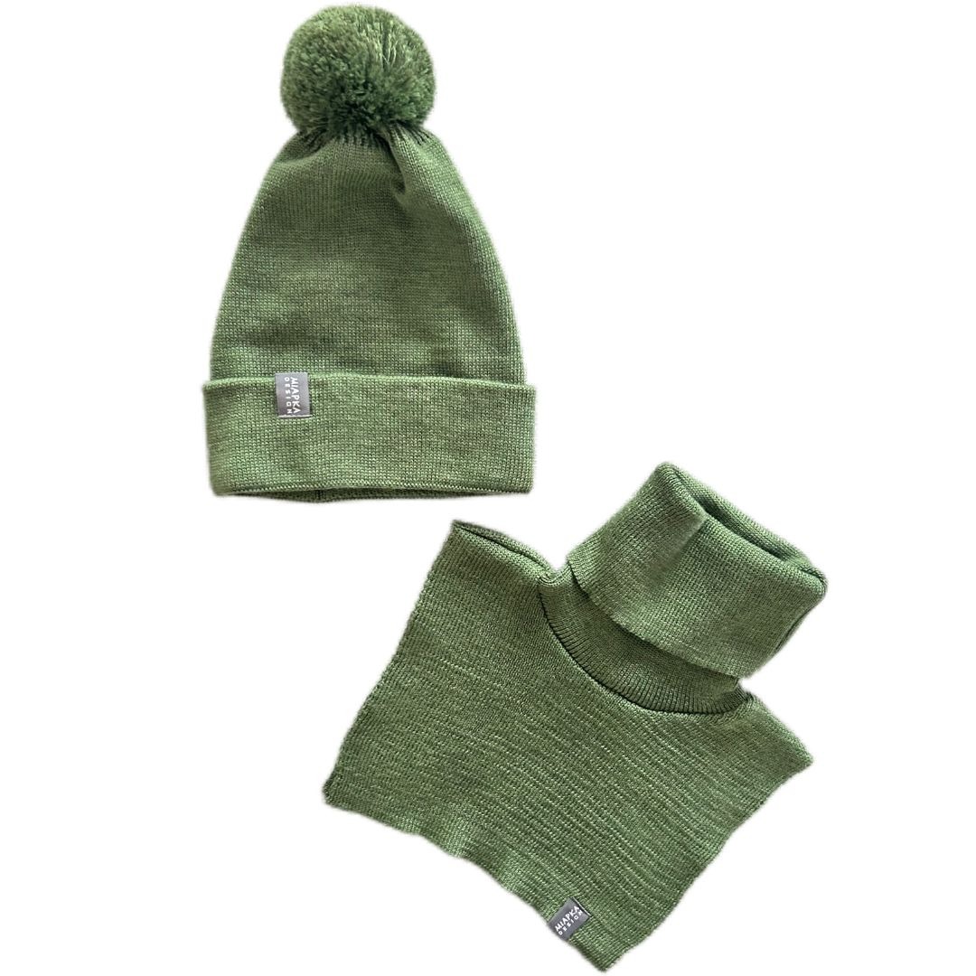Schlauchschal aus Merino - Waldmoos